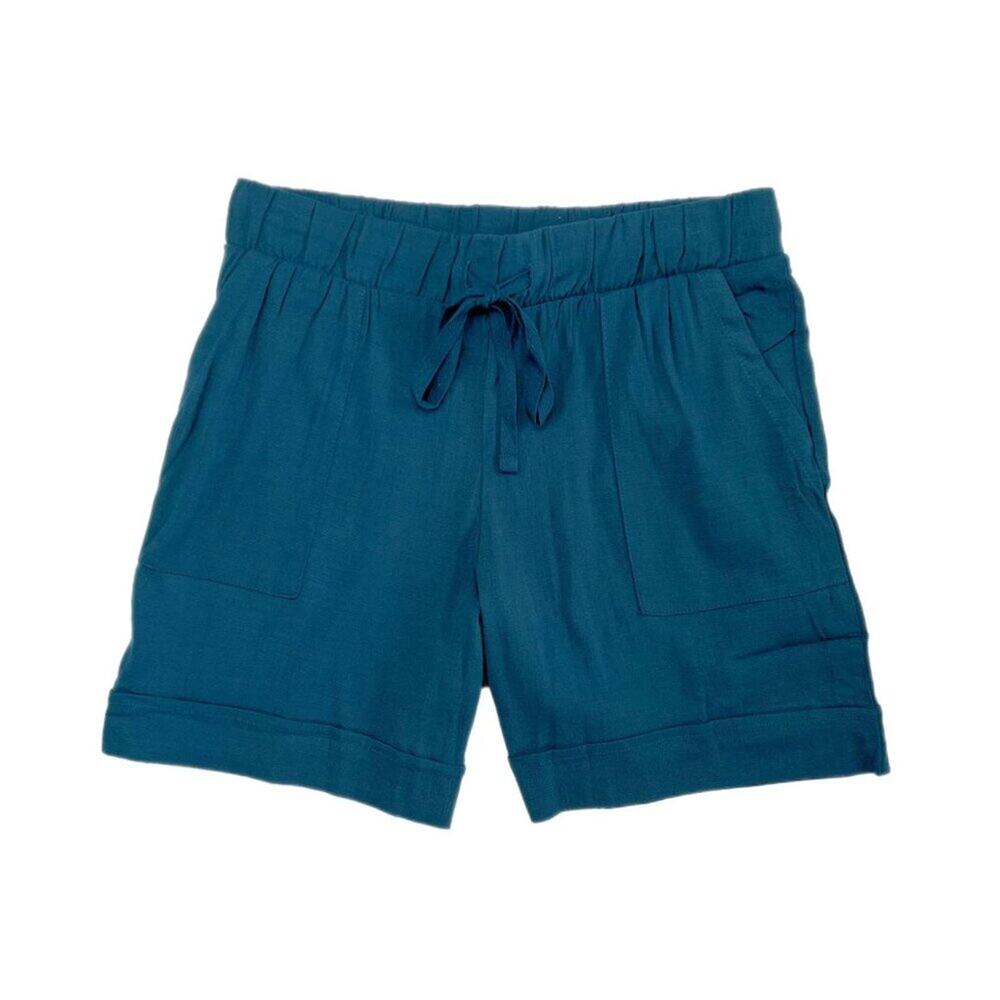 NEW 3XL LuLaRoe Jessica Patch Pocket Shorts Draw String Linen Elastic Waist Blue